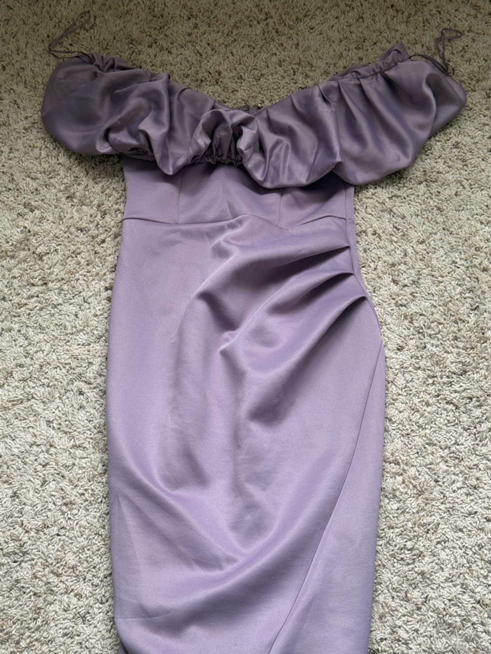 Off-Shoulder Lavender Bodycon Dress